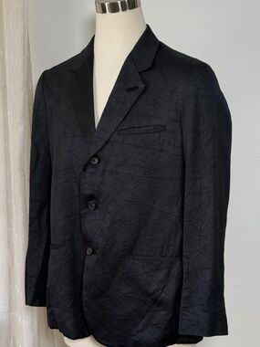Yohji Yamamoto Black Crinkle Texture Blazer – Made in Japan sz 2
